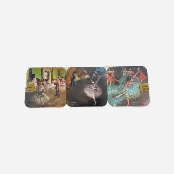 NIB Dessous De Verres Paris Coasters Degas Ballerinas Coasters Mug Coaster Set - Picture 4 of 5